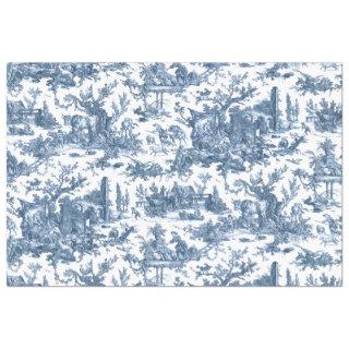 Vintage Rustic Farm French Toile-Blue & White Tissue Paper