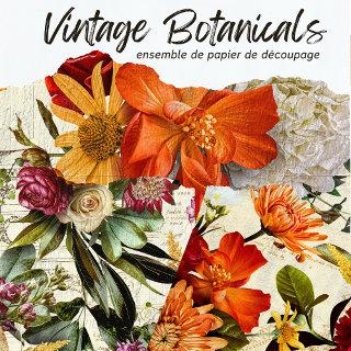 Vintage Rustic Floral Botanical Decoupage  Sheets