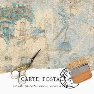 Vintage Rustic Floral Texture Decoupage  Tissue Paper