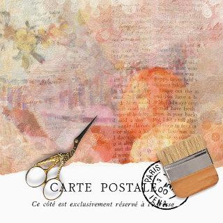 Vintage Rustic Newspaper Texture Decoupage  Tissue Paper