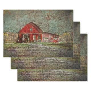 Vintage Rustic Old Red Texture Barn  Sheets