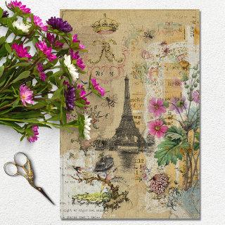 Vintage Rustic Textur Eiffel Tower Decoupage Tissue Paper