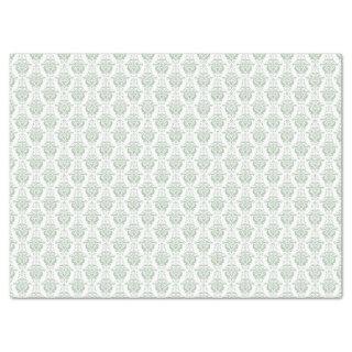 Vintage Sage Green Damask Pattern Decoupage Tissue Paper
