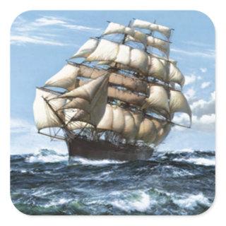 Vintage Sailing ships Square Sticker