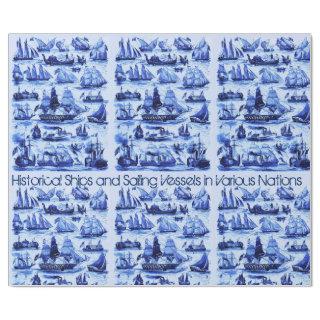 VINTAGE SAILING VESSELS AND SHIPS,Navy Blue