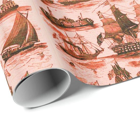VINTAGE SAILING VESSELS,SHIPS,VARIOUS NATIONS Red