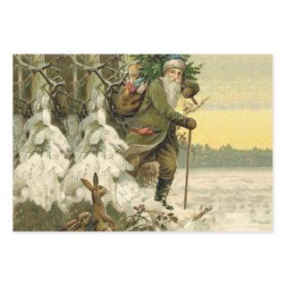 Vintage Santa Christmas Victorian Holiday  Sheets