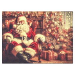 Vintage Santa Claus Decoupage Craft Tissue Paper