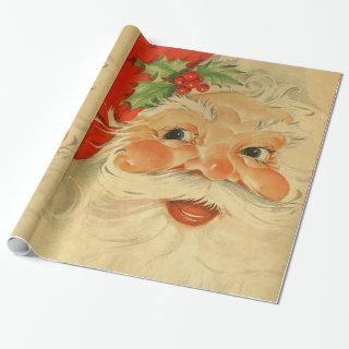 Vintage Santa Claus Face Retro Holiday