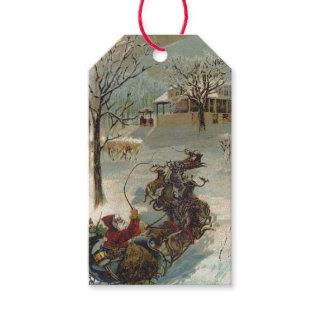 Vintage Santa Claus is Coming to Town Gift Tags