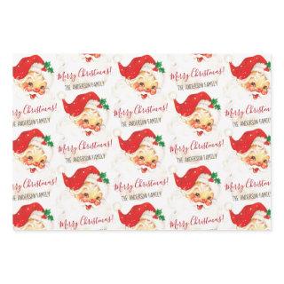 Vintage Santa Claus Merry Christmas Personalized  Sheets