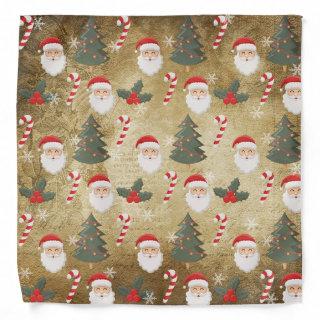 Vintage Santa Claus Pattern Bandana