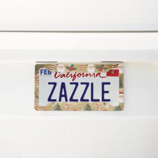 Vintage Santa Claus Pattern License Plate Frame
