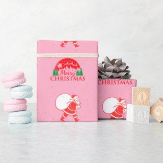 vintage santa claus pink christmas