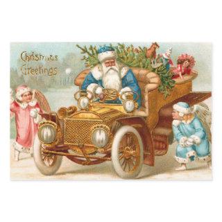 Vintage Santa in Gold Car and Christmas Angels   Sheets
