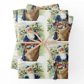 Vintage Santa with Christmas Tree and Toys   Sheets