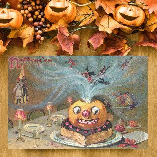 Vintage Scary Jack-O-Lantern w/Witches & Devils  Tissue Paper