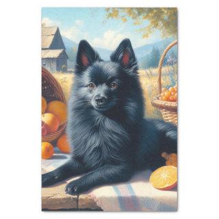 Vintage Schipperke Puppy Painting Tissue Paper