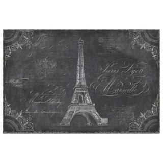 Vintage Script Calligraphy Paris Decoupage Art     Tissue Paper