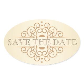 Vintage Scrolls Save the Date Wedding Labels