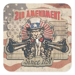Vintage Second Amendment 1791 Square Sticker