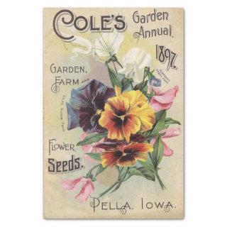Vintage Seed Catalog 1897 Cole's Garden Annual Tissue Paper