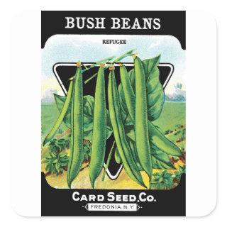 Vintage Seed Packet Label Art, Bush Bean Veggies