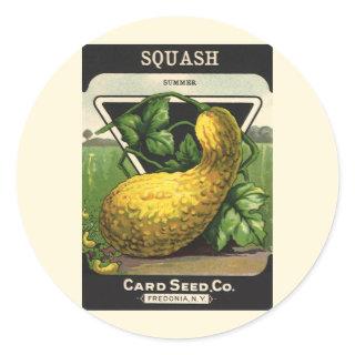 Vintage Seed Packet Label Art Yellow Summer Squash