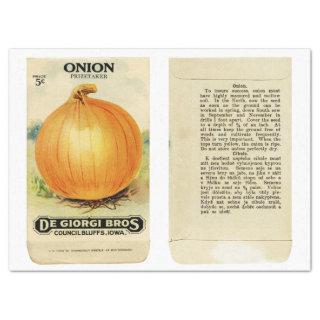 Vintage Seed Packet Onions and Instructions Tissue Paper