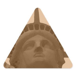 Vintage Sepia Tone Statue of Liberty Triangle Sticker