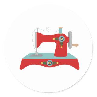 Vintage Sewing Machine Classic Round Sticker