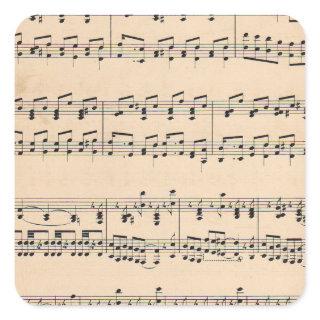 Vintage Sheet Music Score Notes Square Sticker
