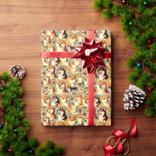 Vintage Shiba Inu Seamless Pattern