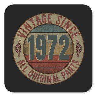 VINTAGE SINCE 1972 ALL ORIGINAL PARTS SQUARE STICKER