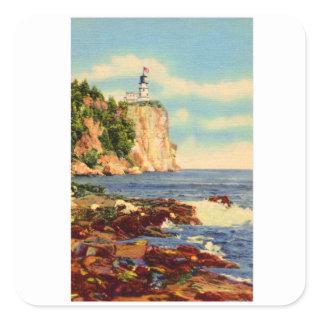 Vintage Split Rock Lighthouse Two Harbors MN Square Sticker