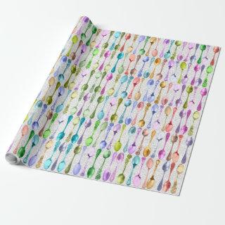 Vintage Spoons in Rainbow Colors on Lace