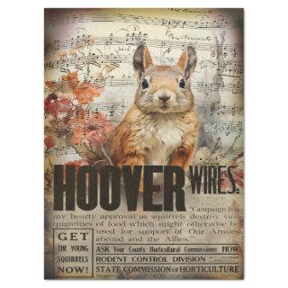 Vintage Squirrel Ephemera Decoupage Tissue Paper