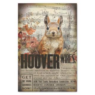 Vintage Squirrel Ephemera Decoupage Tissue Paper