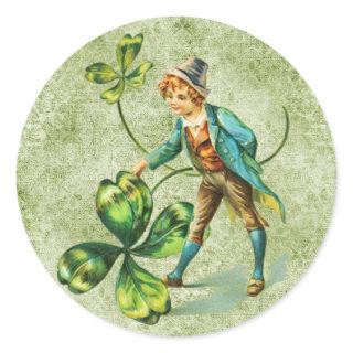 Vintage St Patrick's Day Classic Round Sticker