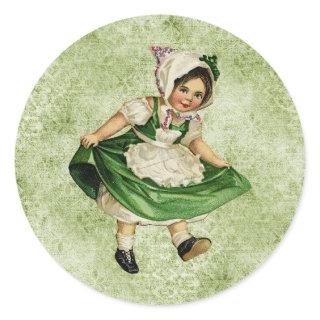 Vintage St Patrick's Day Classic Round Sticker