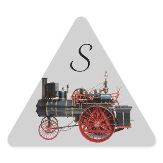 VINTAGE STEAM LOCOMOTIVE TRIANGLE  MONOGRAM TRIANGLE STICKER