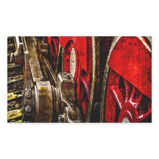 Vintage Steam Train - The Wheels Rectangular Sticker