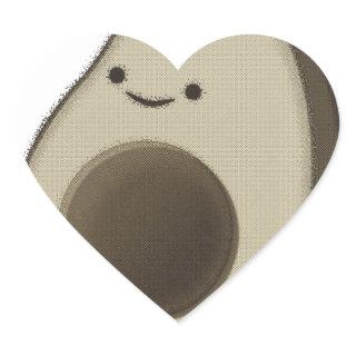 Vintage Style Avocado Drawing Heart Sticker