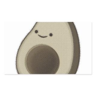 Vintage Style Avocado Drawing Rectangular Sticker