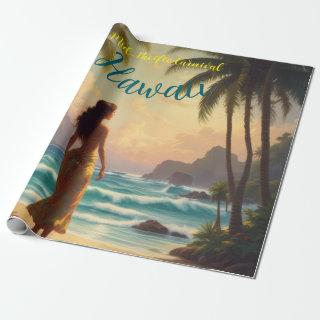 Vintage Style Hawaiian Travel Honolulu Hula Girl
