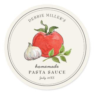 Vintage style Pasta sauce label on off-white
