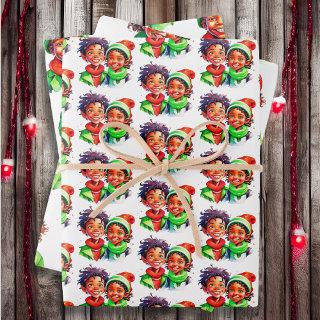 Vintage Style Watercolor Children Christmas  Sheets