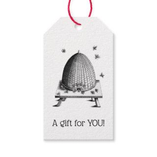 Vintage Stylized Bees and Bee Hive #2 Gift Tags