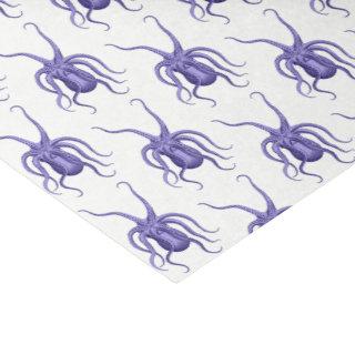 Vintage Stylized Octopus Spread Arms #2 Blue Tissue Paper