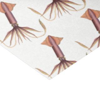 Vintage Stylized Squid Drawing #1 Tissue Paper